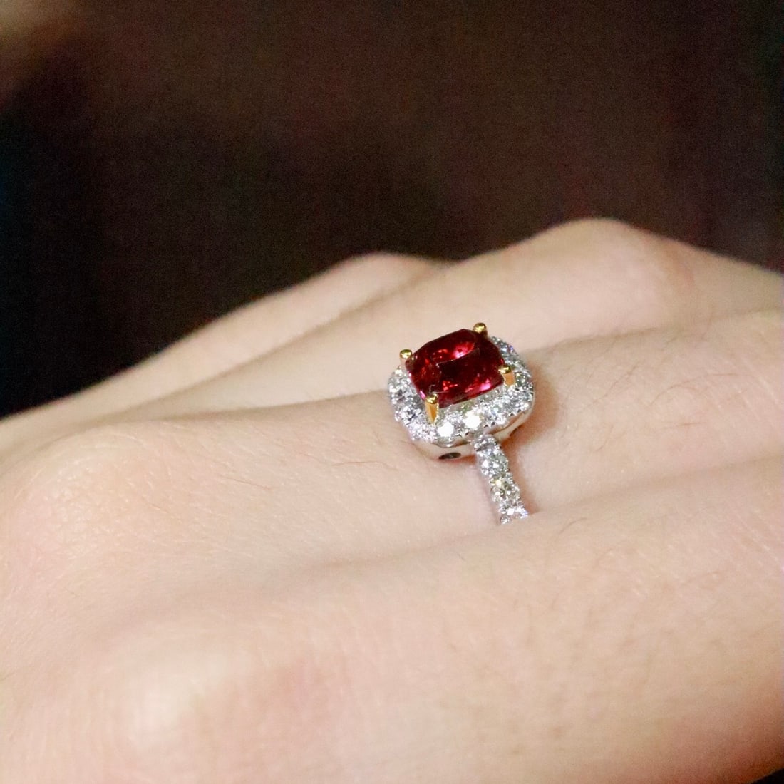 14k Gold 1.43 Ctw Natural Spinel & Diamond Ring - 5