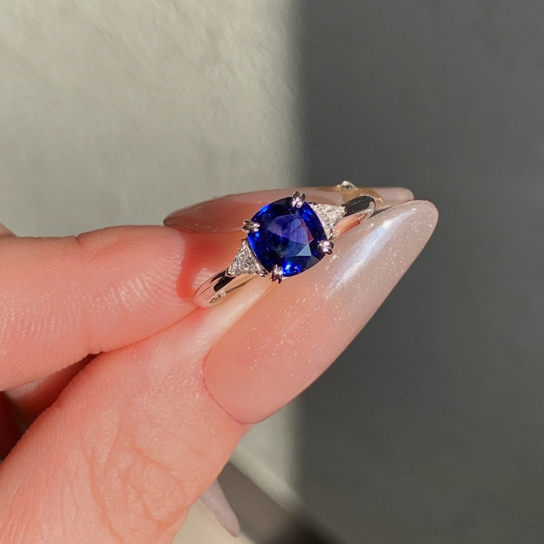 14k Gold 1.29 Ctw Natural Sapphire & Diamond Ring - 5