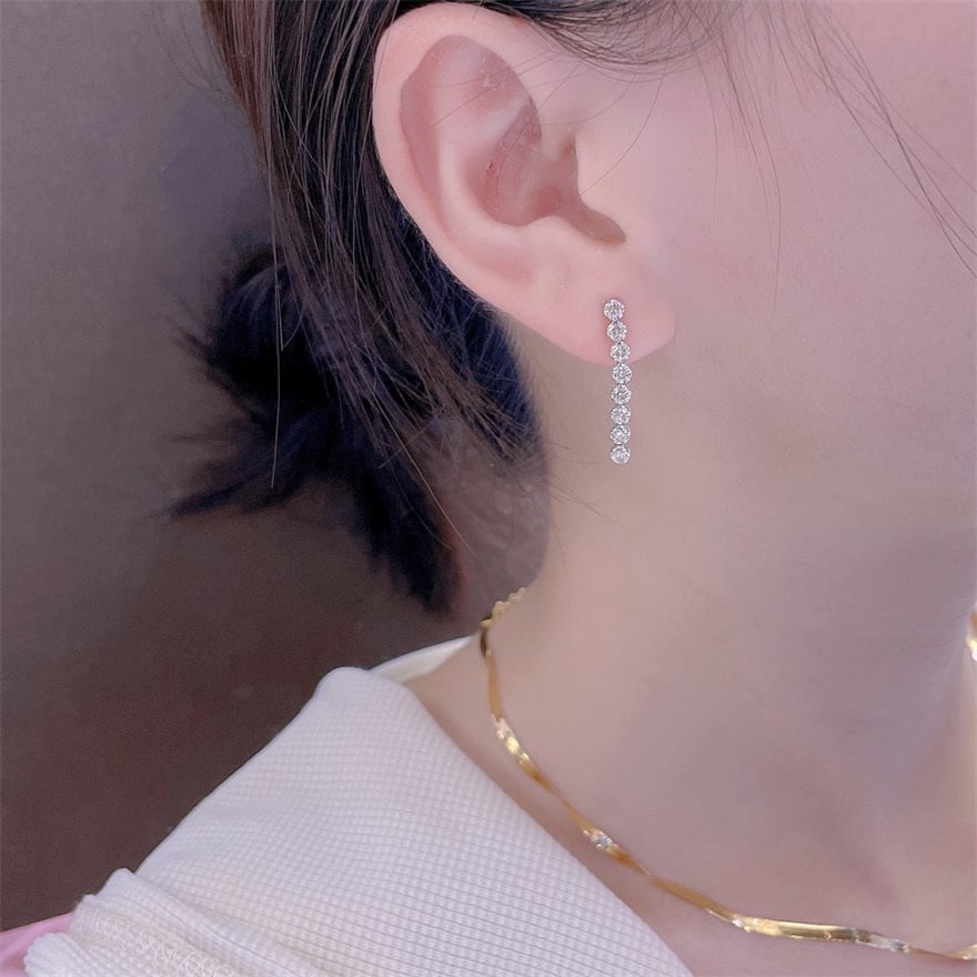 14k Gold 0.6 Ct Natural H Diamond Earrings - 3