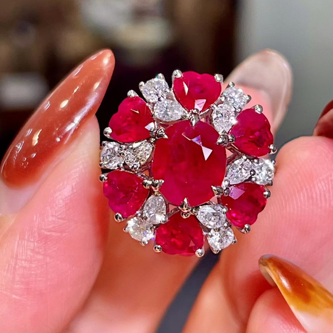 14k Gold 4.77 Ctw Natural Ruby & Ruby Ring (1 of 5)