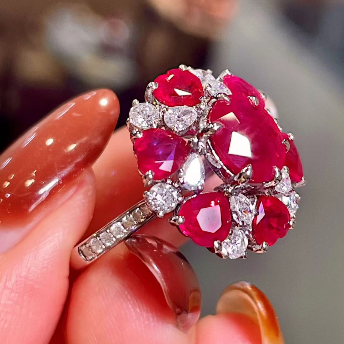 14k Gold 4.77 Ctw Natural Ruby & Ruby Ring - 2