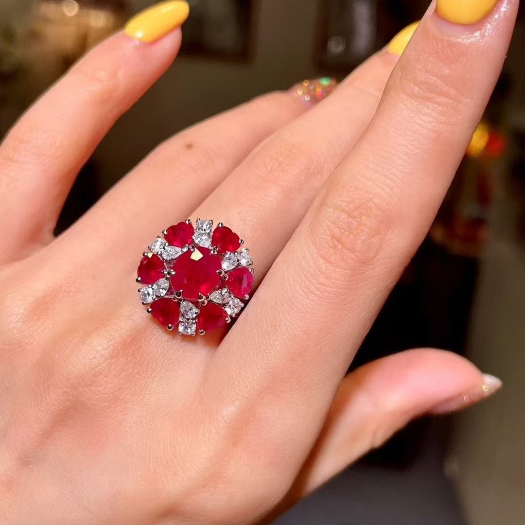 14k Gold 4.77 Ctw Natural Ruby & Ruby Ring - 5