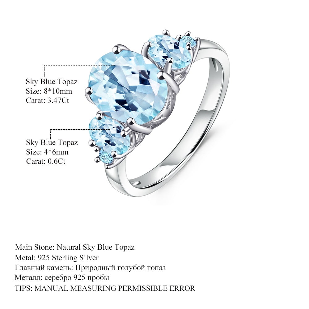 925 Sterling Silver 4.67 Ctw Natural Topaz & Topaz Ring - 4
