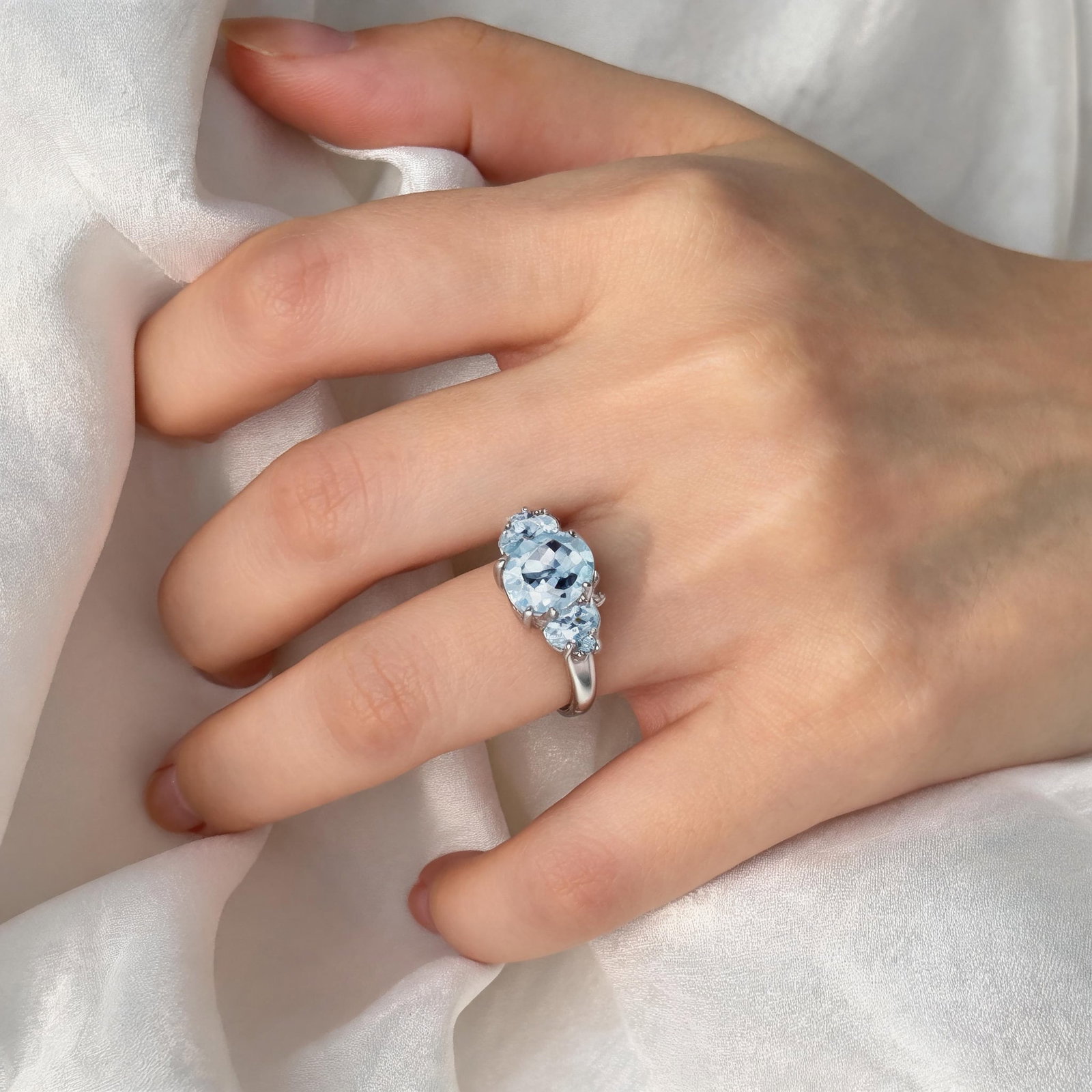 925 Sterling Silver 4.67 Ctw Natural Topaz & Topaz Ring - 5