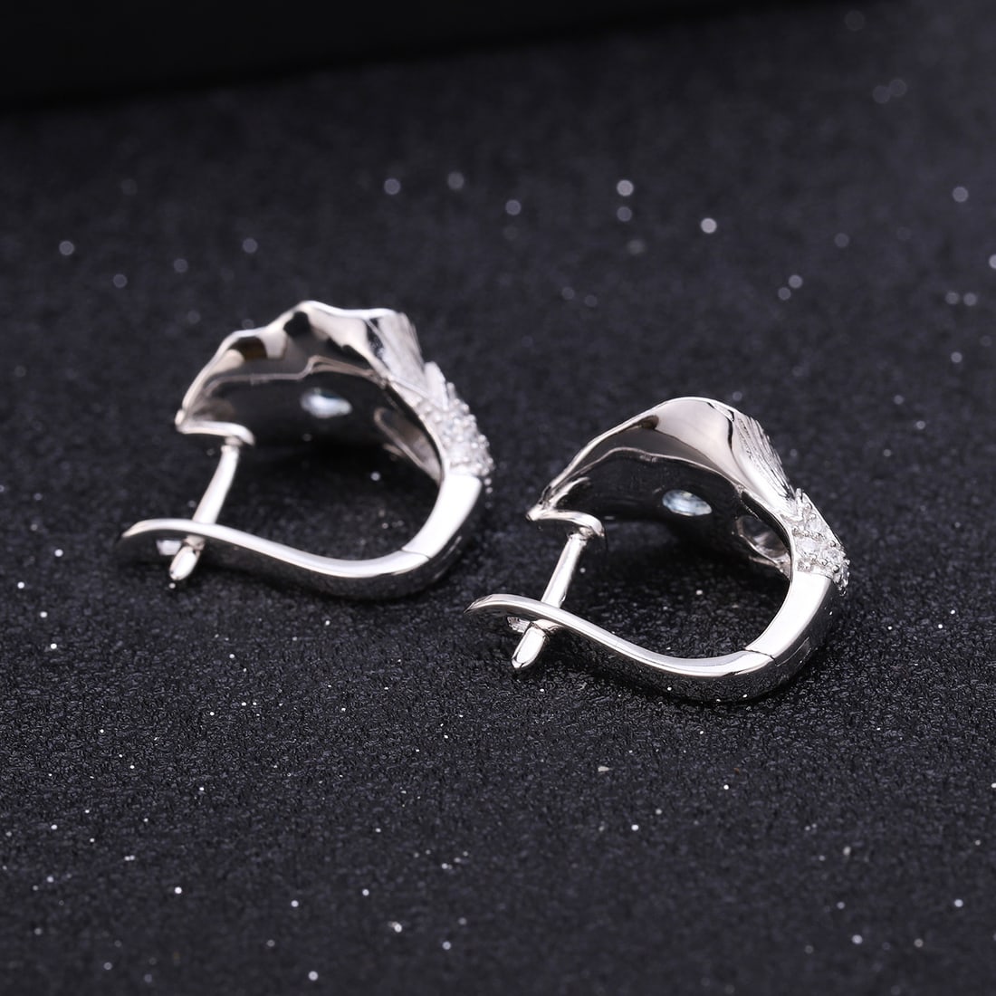 925 Sterling Silver 1.68 Ct Natural Topaz & Cubic Zirconia Earrings - 3