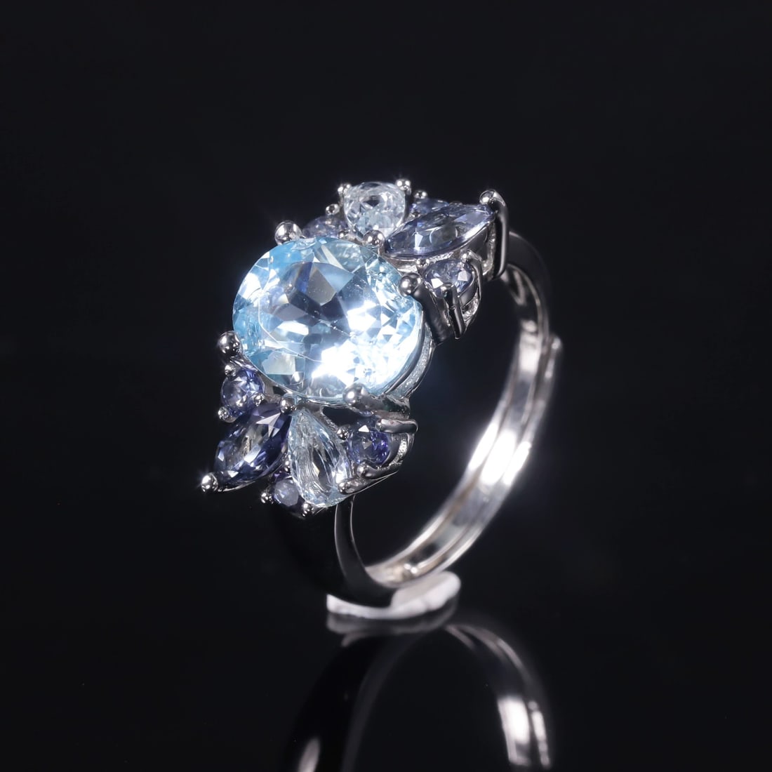 925 Sterling Silver Natural Topaz Ring - 3