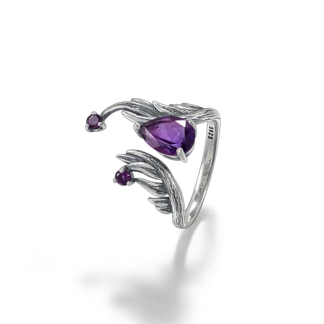 925 Sterling Silver 1.00 Ct Natural Topaz & Cubic Zirconia Ring - 4