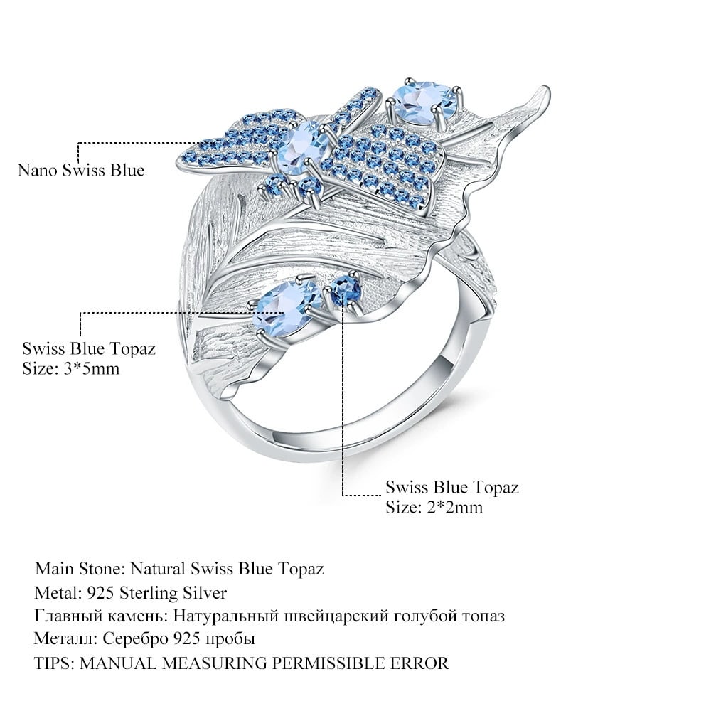 925 Sterling Silver Natural Topaz & Topaz Jewelry Set - 5