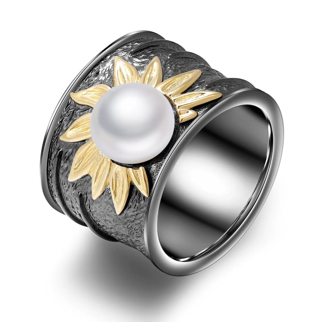 925 Sterling Silver Natural Fresh-water Pearl Ring: Ref:260821065 // gold content:925 sterling silver // ring size:7. 25us // // main gemstone:fresh-water pearl // shape:round // carat weight:0. 50ct // color:white // treatment:natural // cut grade:g /
