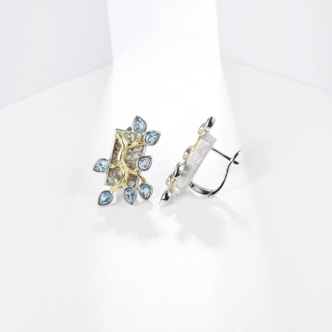 925 Sterling Silver Natural Topaz Earrings - 3