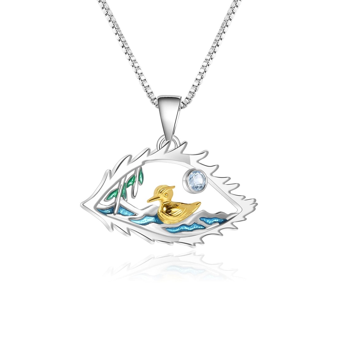 925 Sterling Silver Natural Topaz Necklace: Ref:260821078 // gold content:925 sterling silver // main gemstone:topaz // shape:round // carat weight:0. 50ct // color:blue // treatment:natural // cut grade:g // Condition: New High Estimate: 530