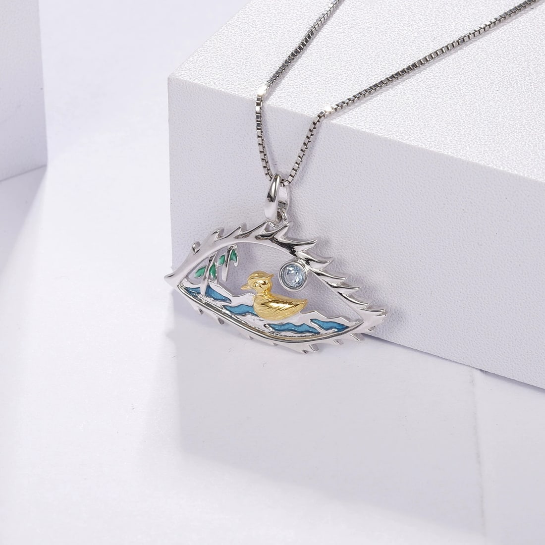 925 Sterling Silver Natural Topaz Necklace - 3