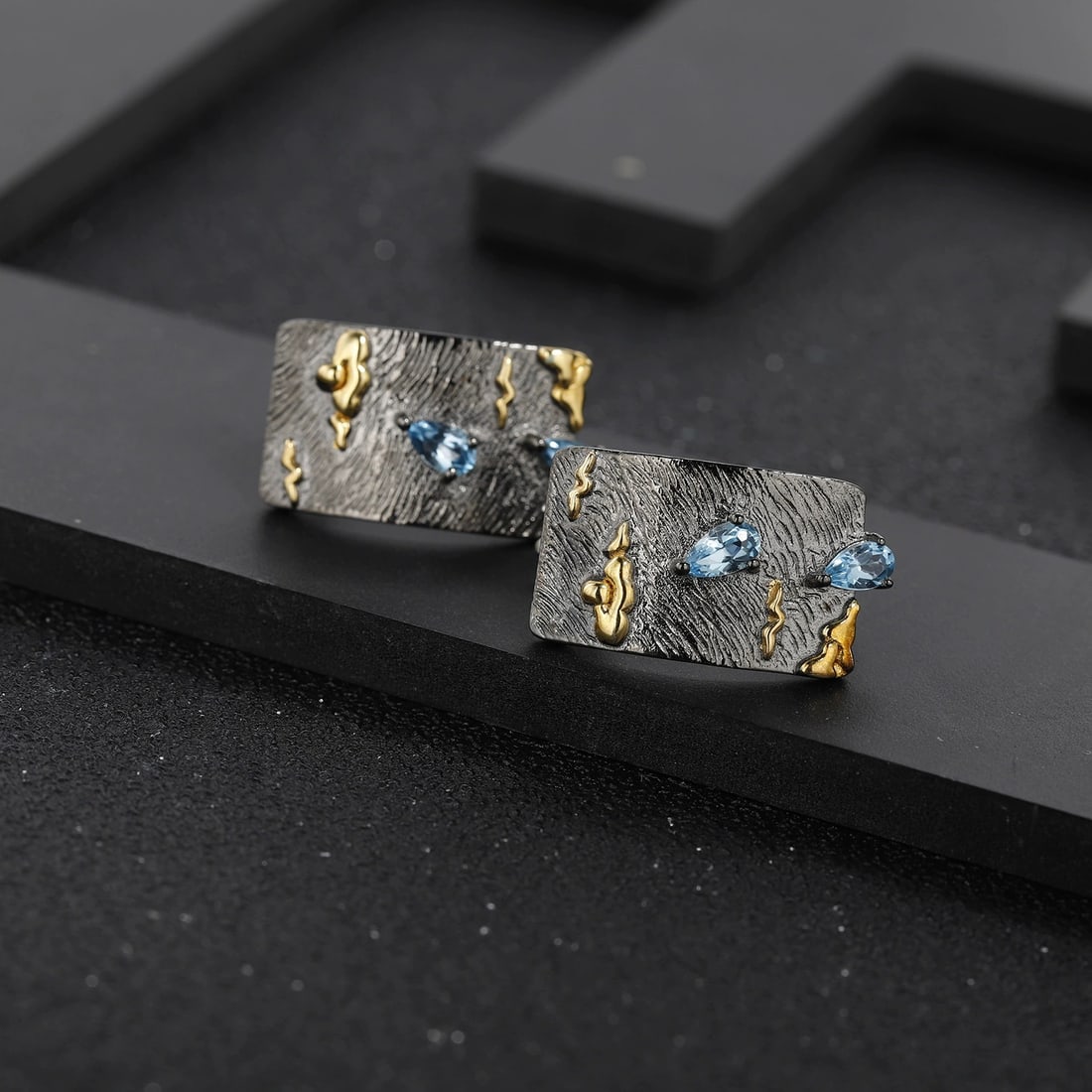 925 Sterling Silver Natural Topaz Earrings - 3