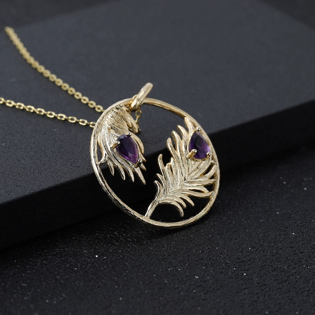 925 Sterling Silver Natural Amethyst Necklace - 5