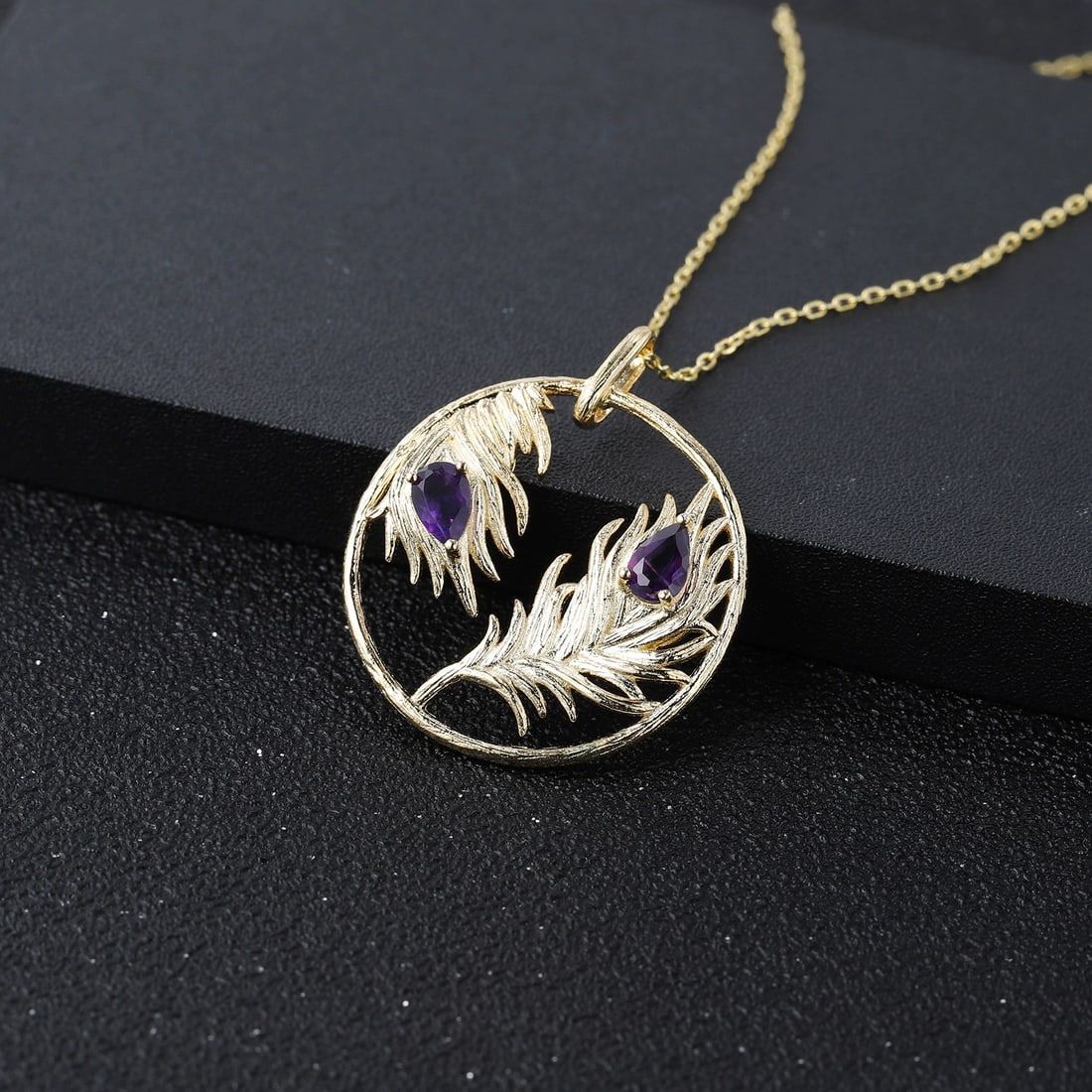 925 Sterling Silver Natural Amethyst Necklace - 6
