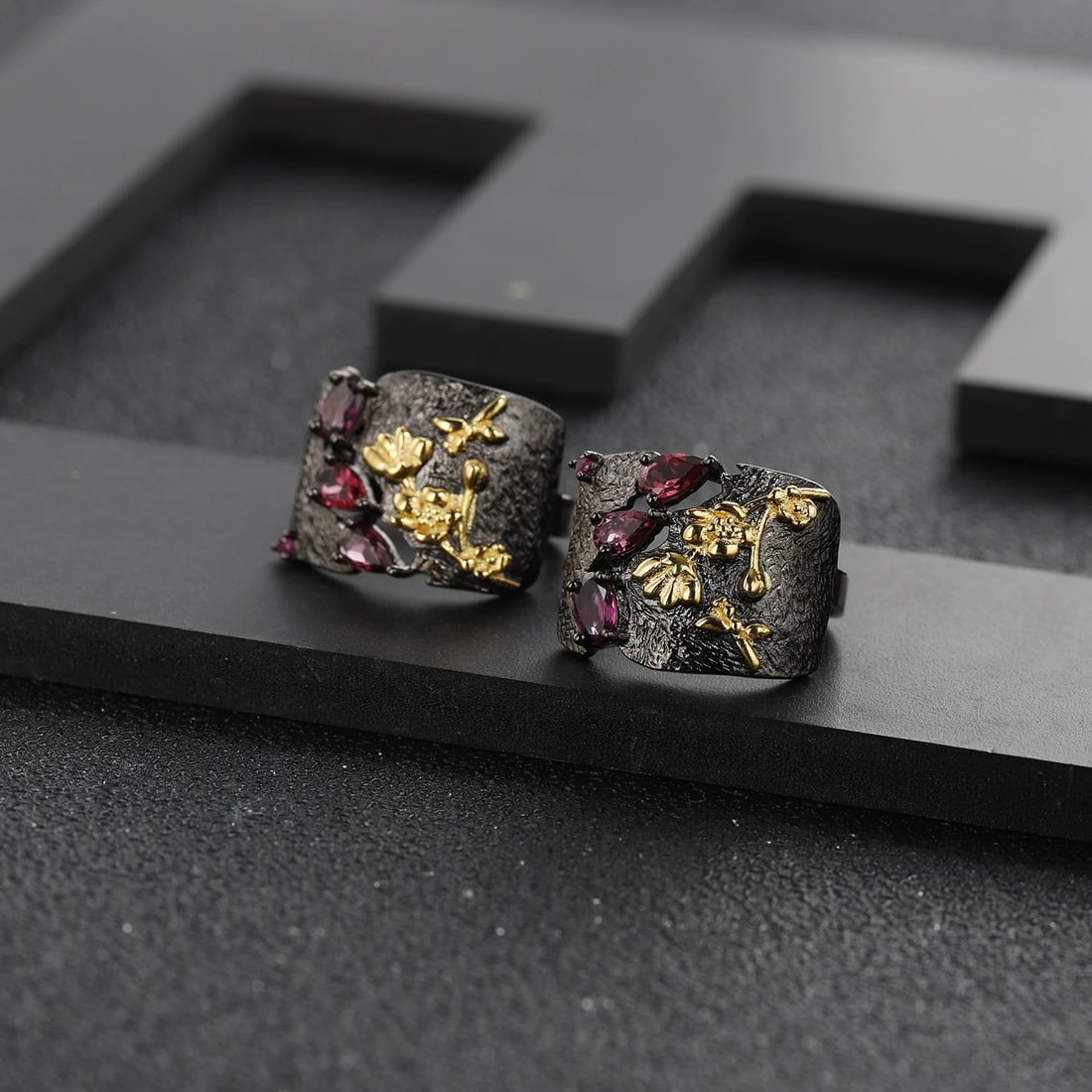925 Sterling Silver Natural Rhodolite Garnet Earrings - 3