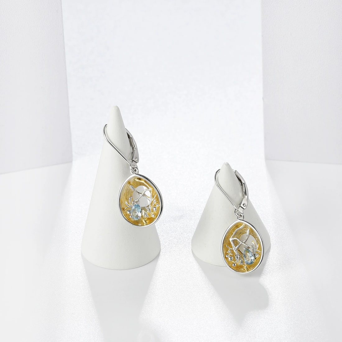 925 Sterling Silver Natural Topaz Earrings - 3