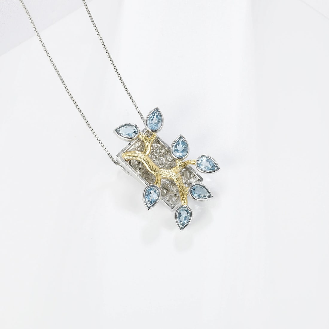 925 Sterling Silver Natural Topaz Necklace - 3