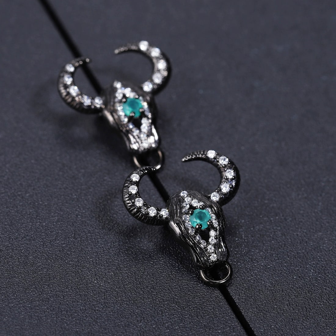 925 Sterling Silver Natural Agate & Cubic Zirconia Earrings - 2