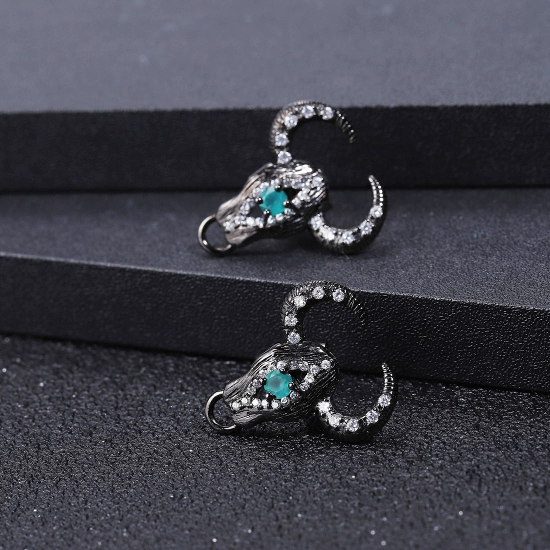 925 Sterling Silver Natural Agate & Cubic Zirconia Earrings - 3