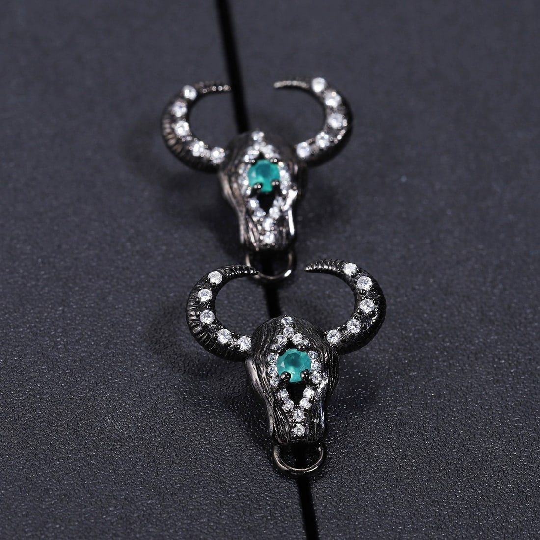 925 Sterling Silver Natural Agate & Cubic Zirconia Earrings - 4