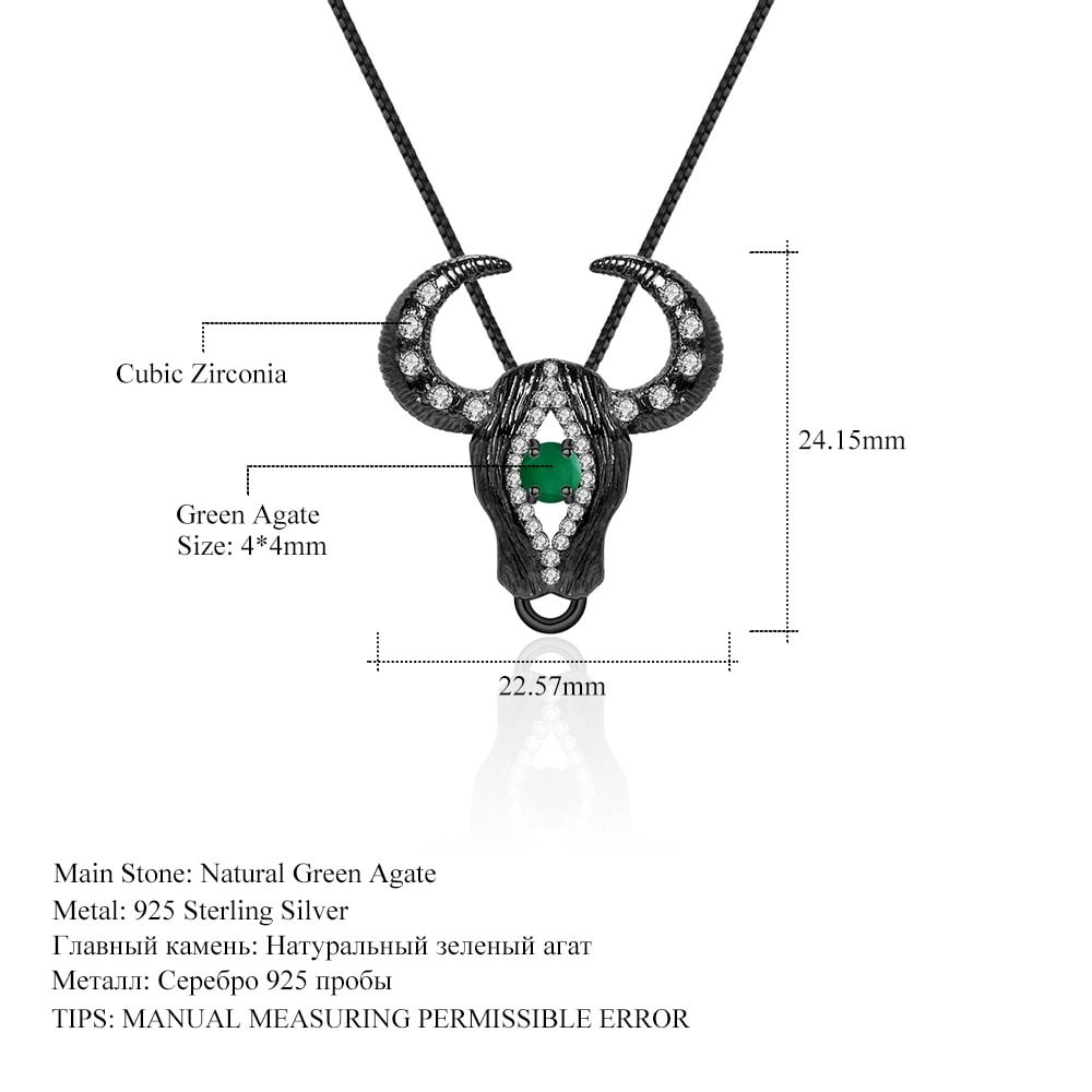 925 Sterling Silver Natural Agate & Cubic Zirconia Necklace - 2