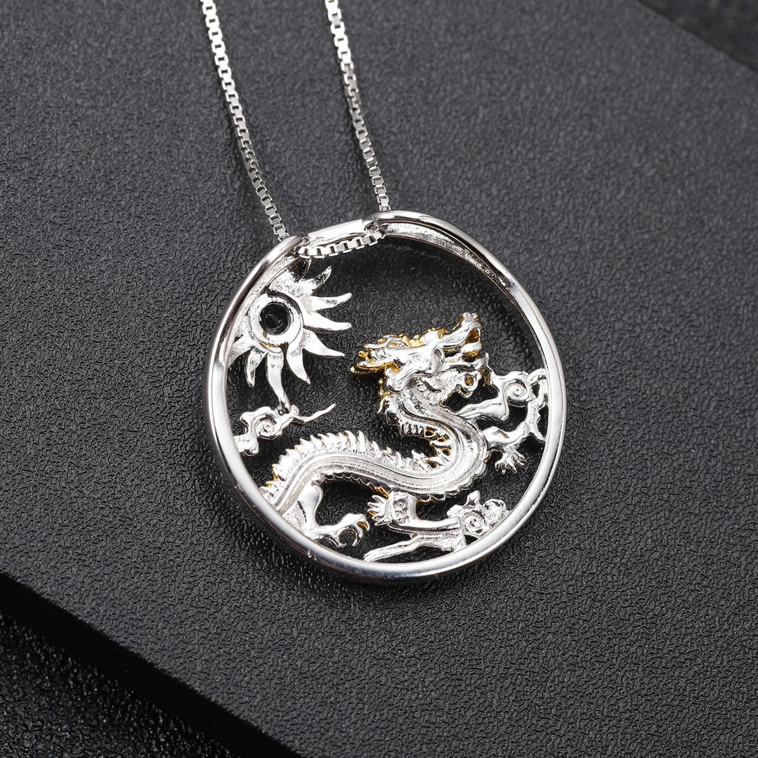 925 Sterling Silver Natural Topaz Necklace - 4
