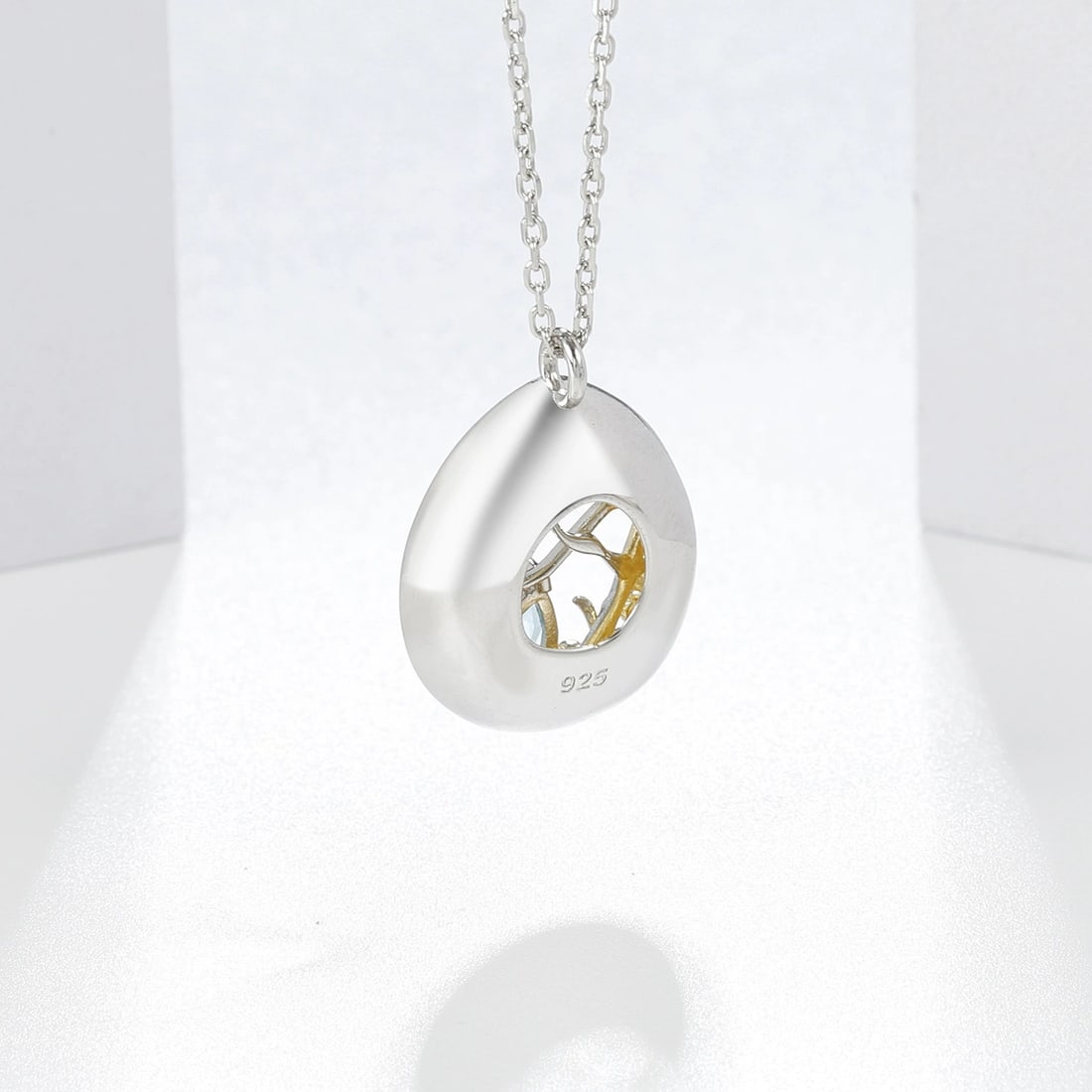 925 Sterling Silver Natural Topaz Necklace - 4
