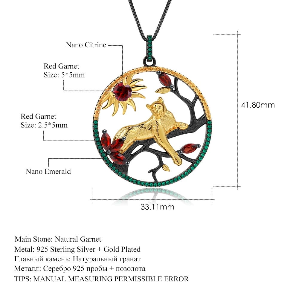 925 Sterling Silver Natural Garnet & Nano Emerald & Nano Citrine Necklace - 2