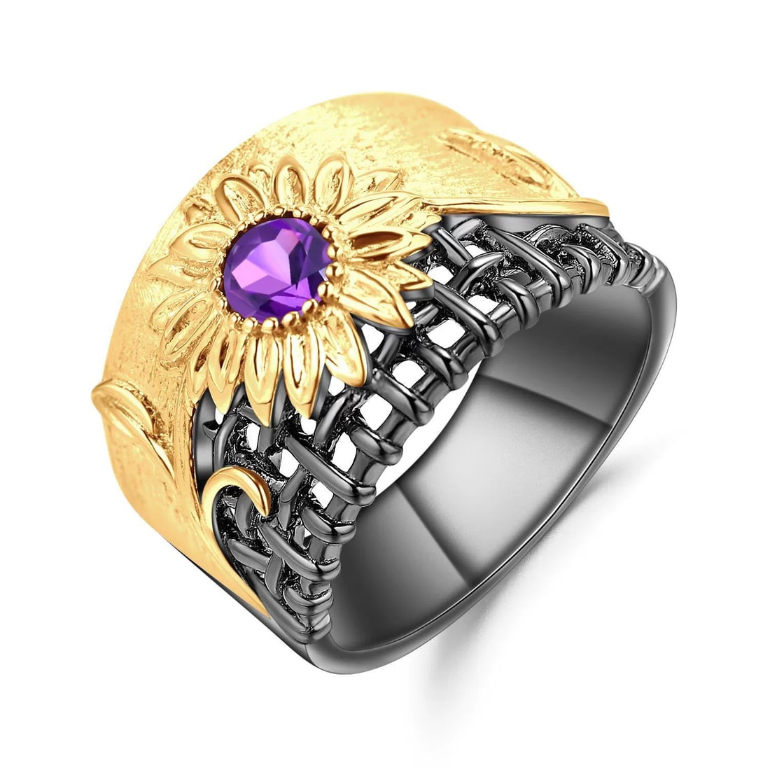 925 Sterling Silver Natural Amethyst Ring (1 of 6)