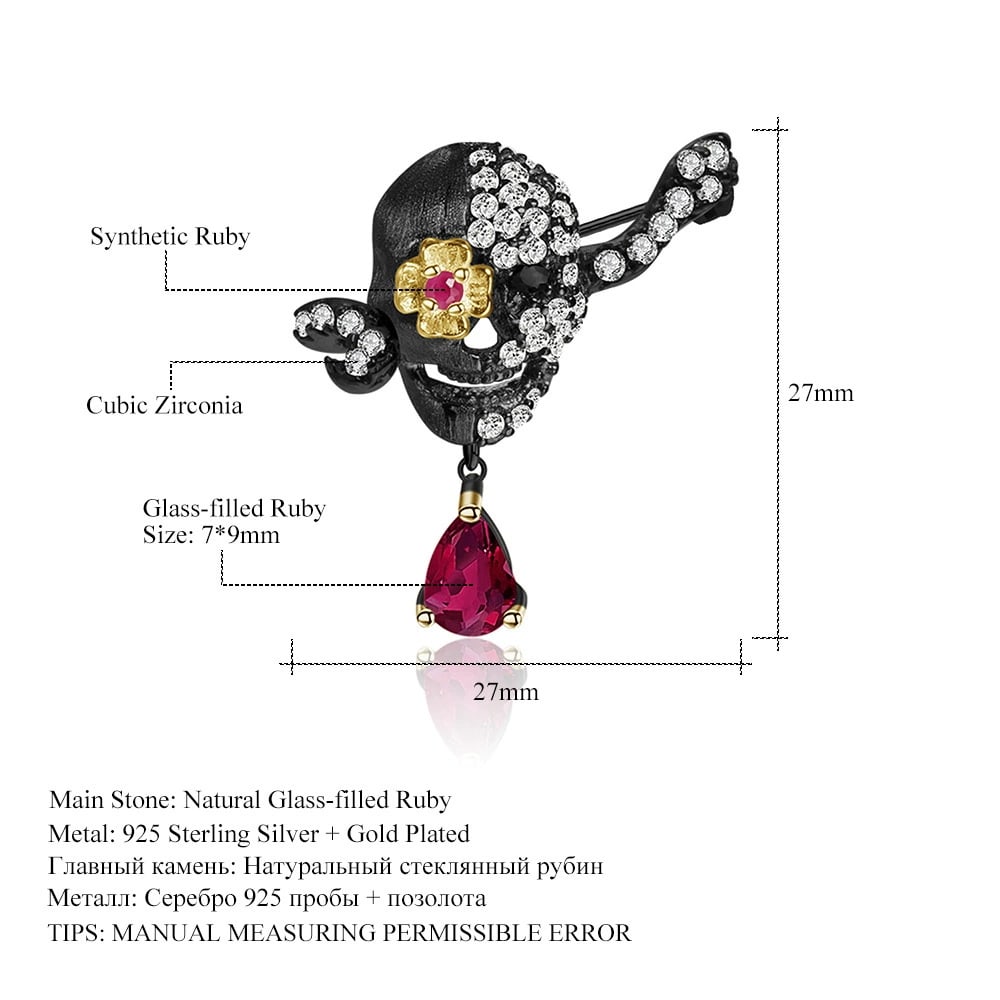 925 Sterling Silver Glass-fillde Ruby & Cubic Zirconia & Synthetic Ruby Jewelry Set - 3