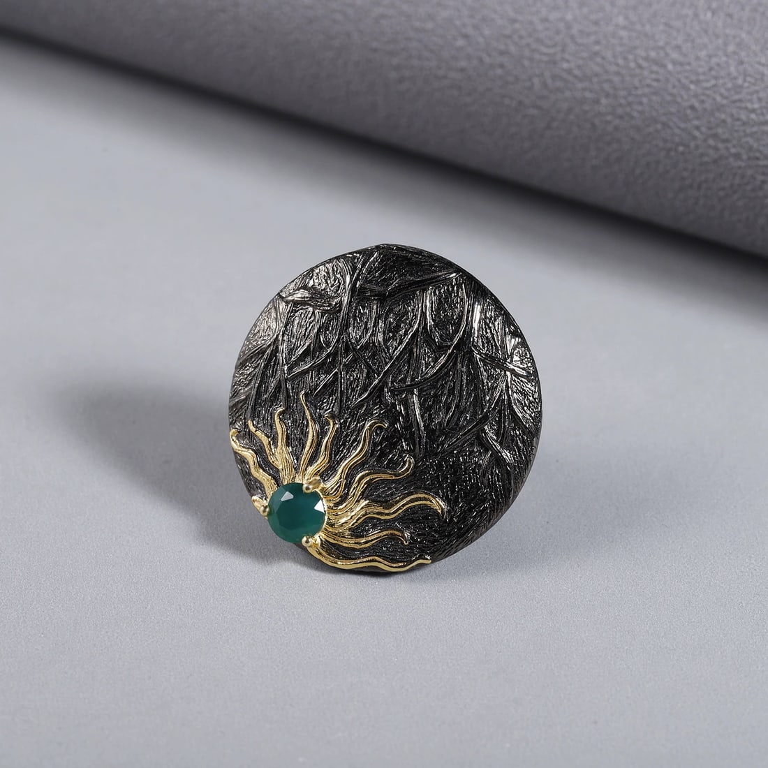 925 Sterling Silver Natural Agate Ring - 3