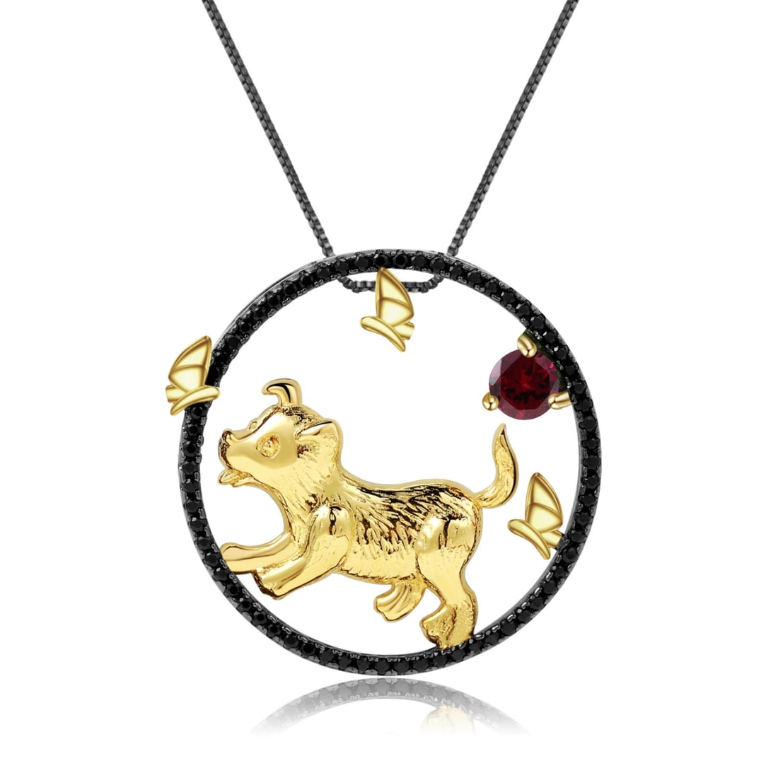 925 Sterling Silver Natural Garnet Necklace: Ref:260821181 // gold content:925 sterling silver // main gemstone:garnet // shape:round // carat weight: // color:red // treatment:natural // cut grade:g // Condition: New Low Estimate: 340.00 High