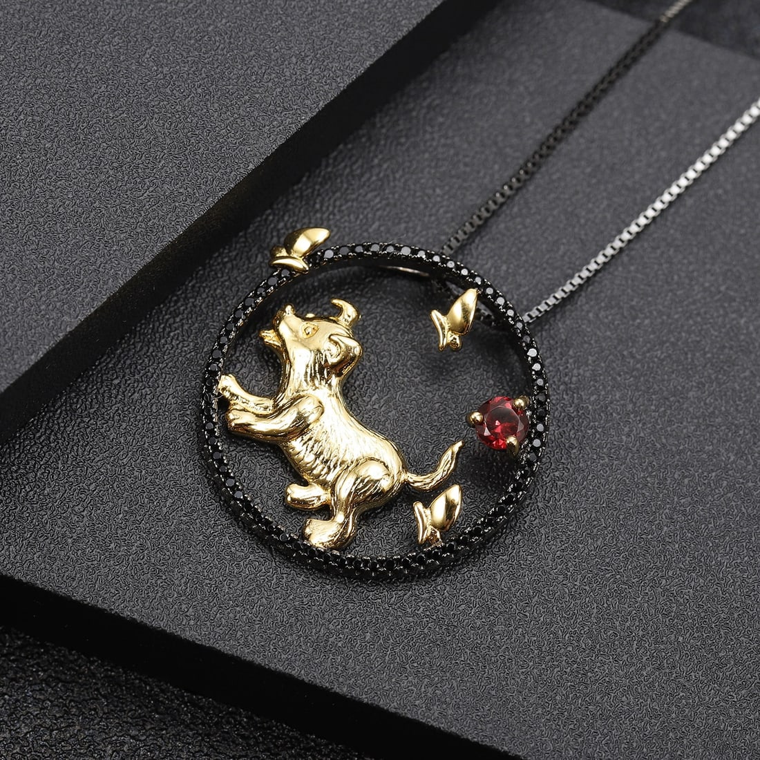 925 Sterling Silver Natural Garnet Necklace - 3