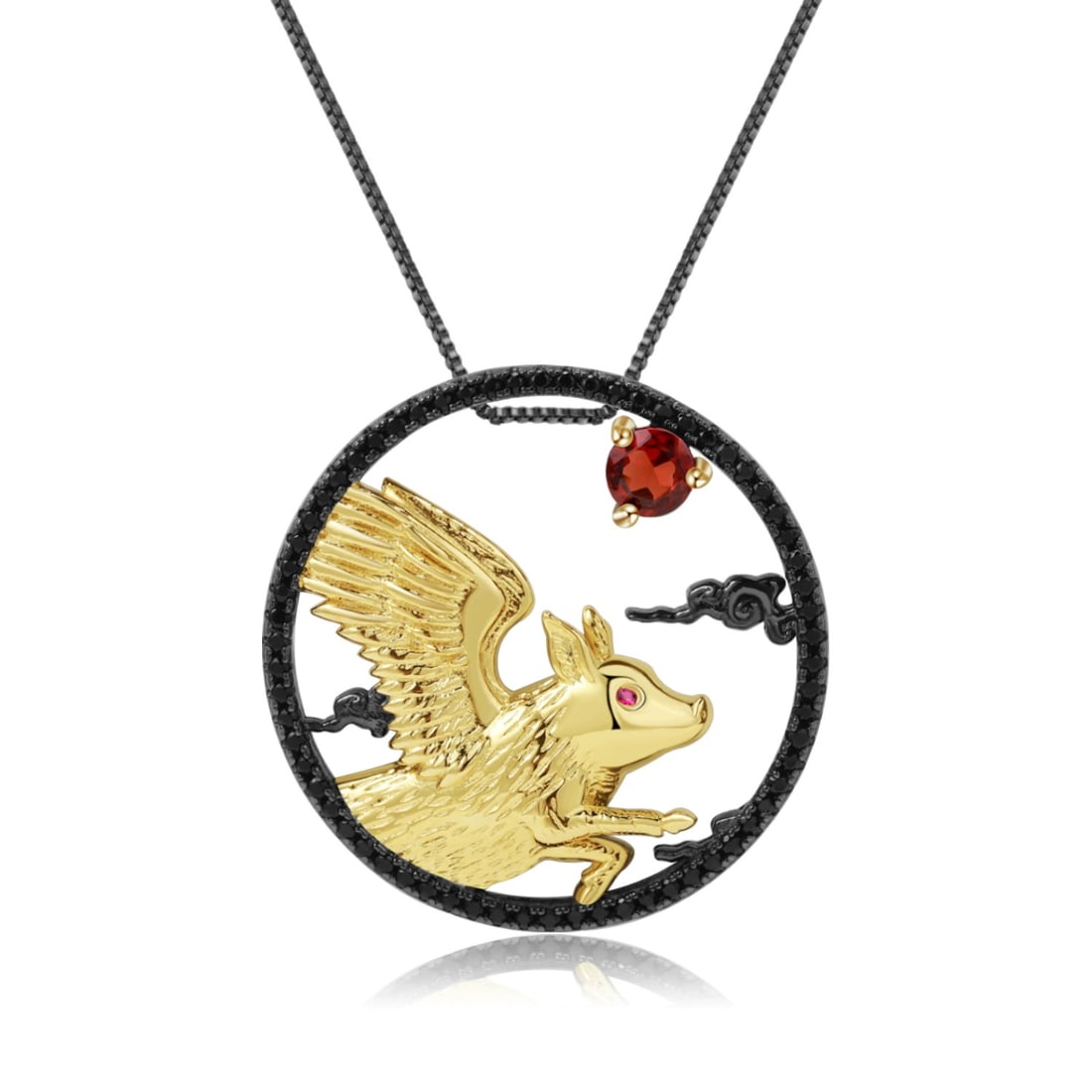 925 Sterling Silver Natural Garnet Necklace: Ref:260821182 // gold content:925 sterling silver // main gemstone:garnet // shape:round // carat weight: // color:red // treatment:natural // cut grade:g // Condition: New Low Estimate: 380.00 High