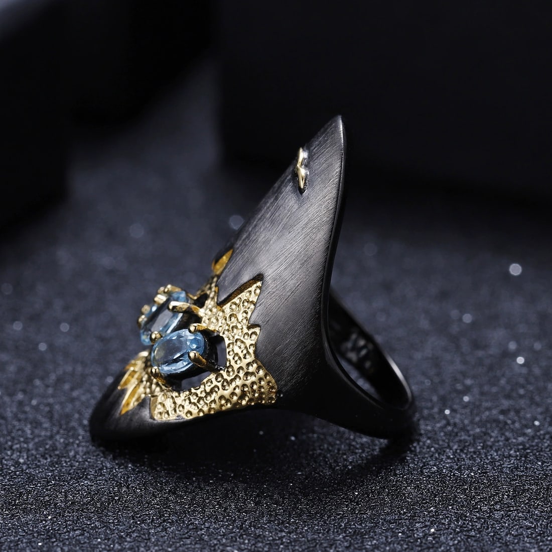 925 Sterling Silver Natural Topaz Ring - 5