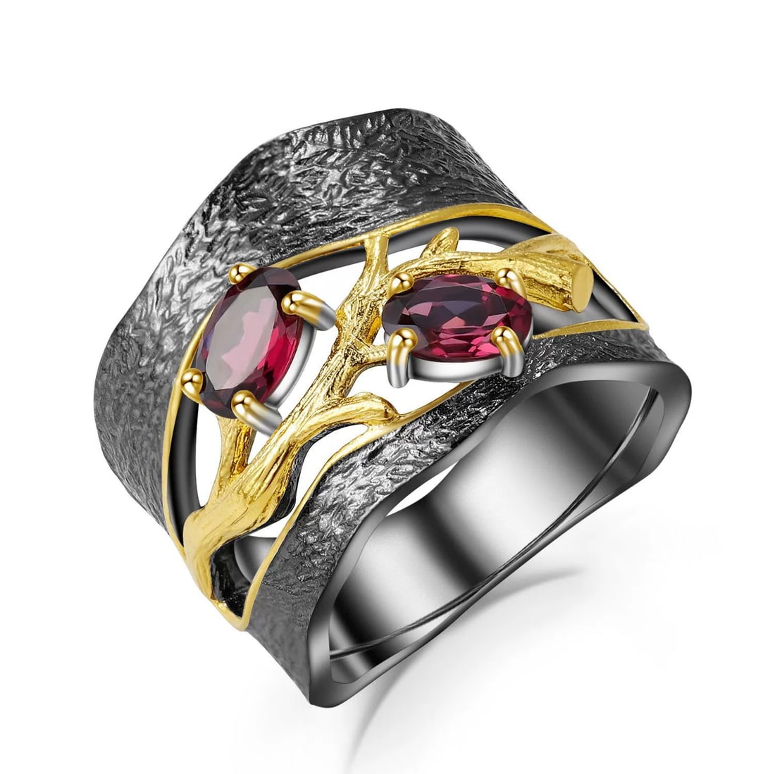 925 Sterling Silver Natural Rhodolite Garnet Ring: Ref:260821200 // gold content:925 sterling silver // ring size:7. 25us // // main gemstone:rhodolite garnet // shape:oval // carat weight: // color:red // treatment:natural // Condition: New Low