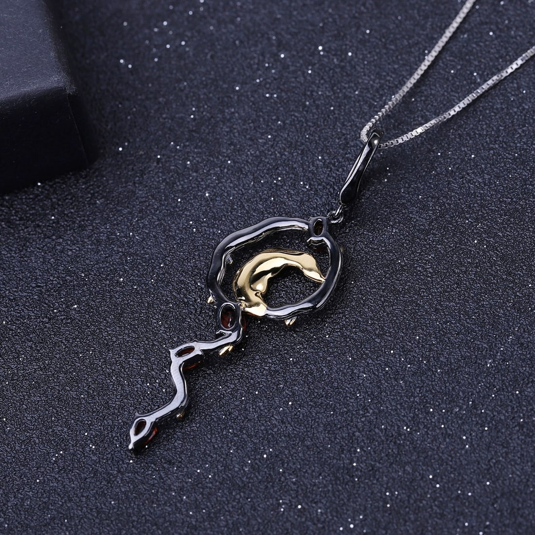 925 Sterling Silver Natural Garnet Necklace - 3