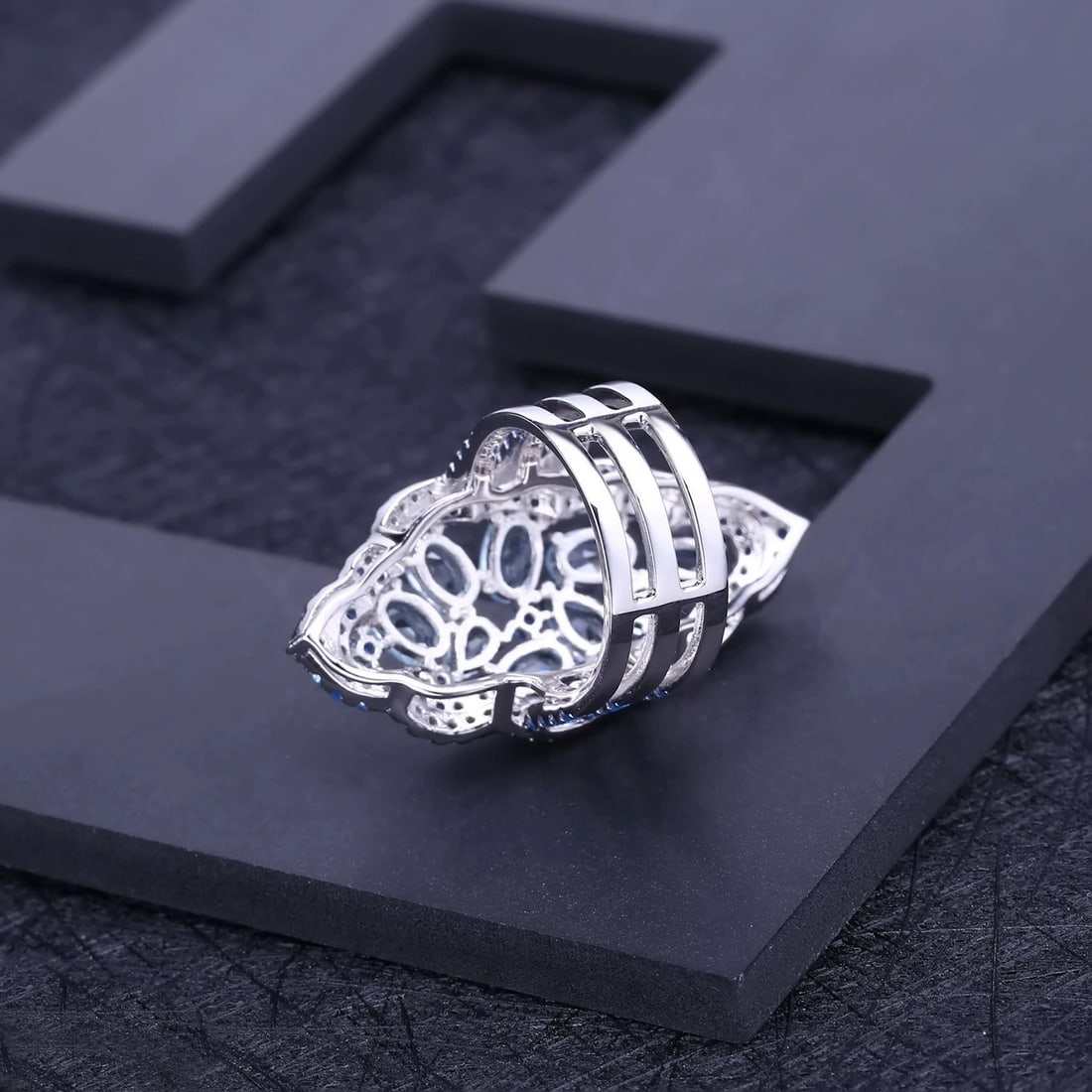 925 Sterling Silver Natural Topaz Ring - 3