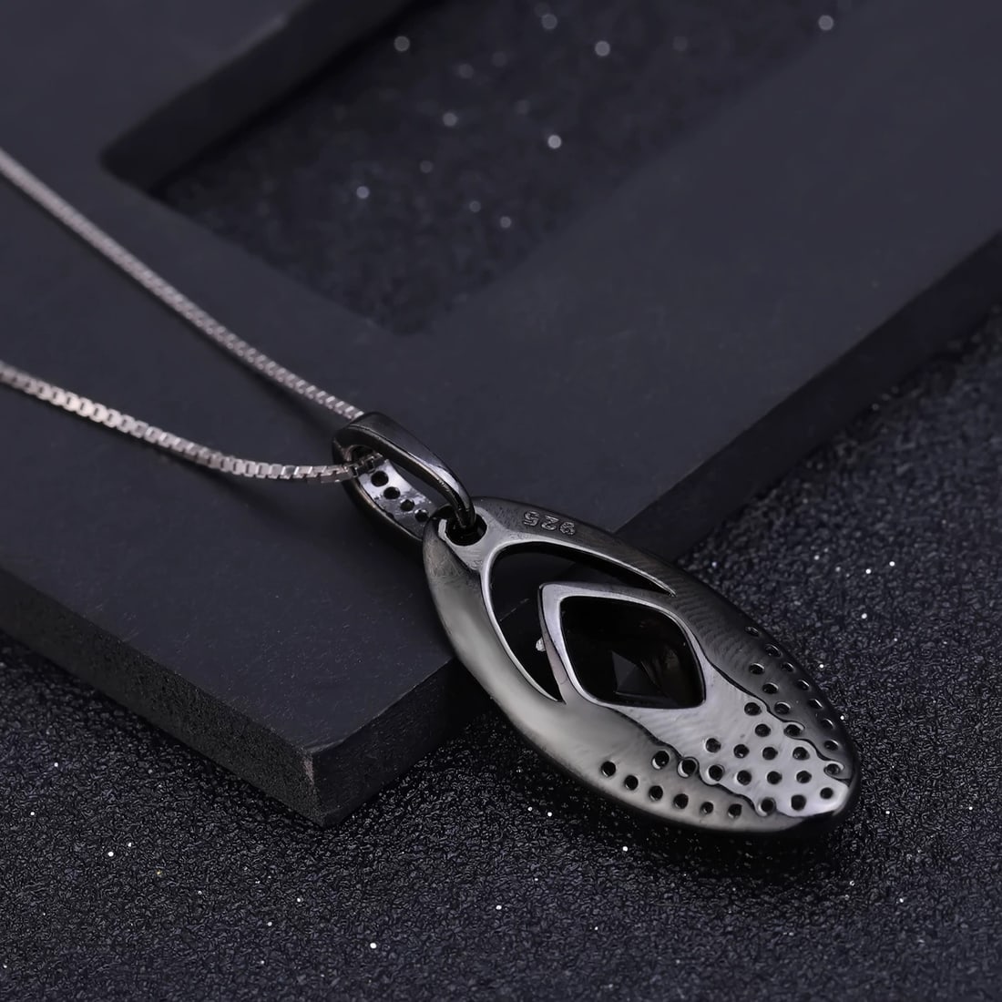 925 Sterling Silver Natural Smoky?Quartz & Smoky Cubic Zirconia Pendant( Without Chain ) - 5