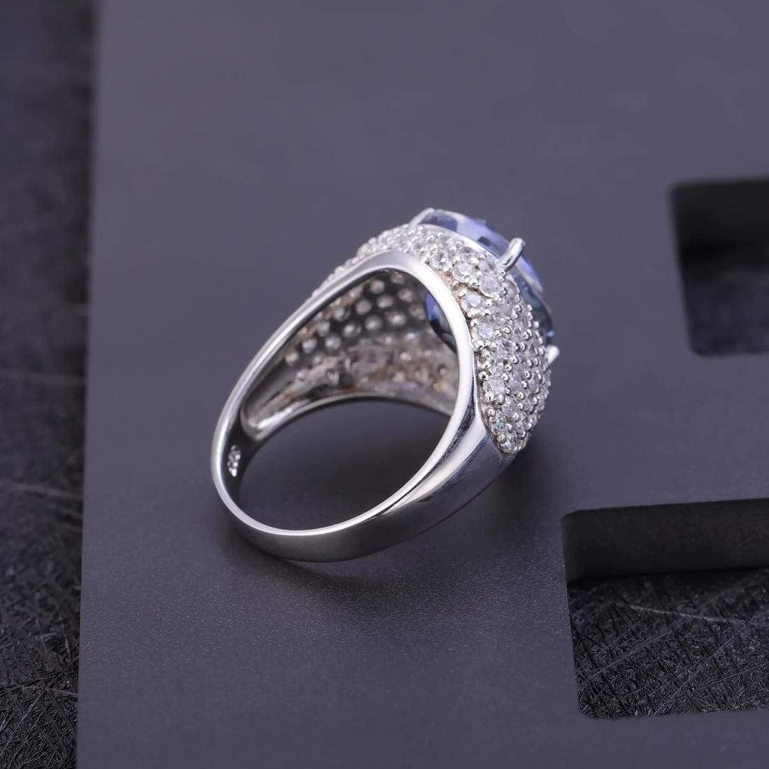 925 Sterling Silver 5.22 Ct Natural Mystic Quartz & Cubic Zirconia Ring - 3