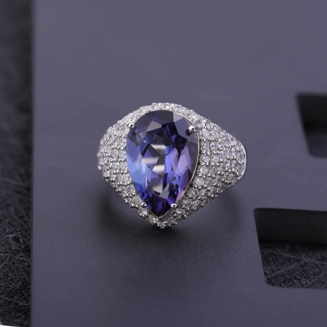 925 Sterling Silver 5.22 Ct Natural Mystic Quartz & Cubic Zirconia Ring - 4