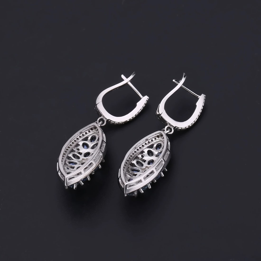 925 Sterling Silver Natural Topaz & Mystic Quartz & Cubic Zirconia Earrings - 3