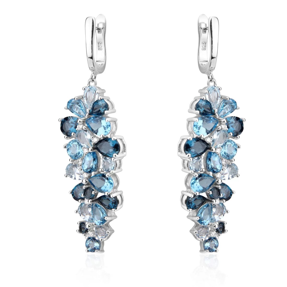 925 Sterling Silver Natural Topaz Jewelry Set - 5