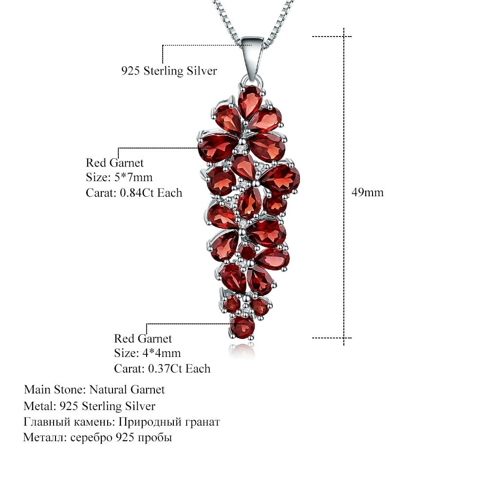 925 Sterling Silver Natural Garnet Jewelry Set - 2