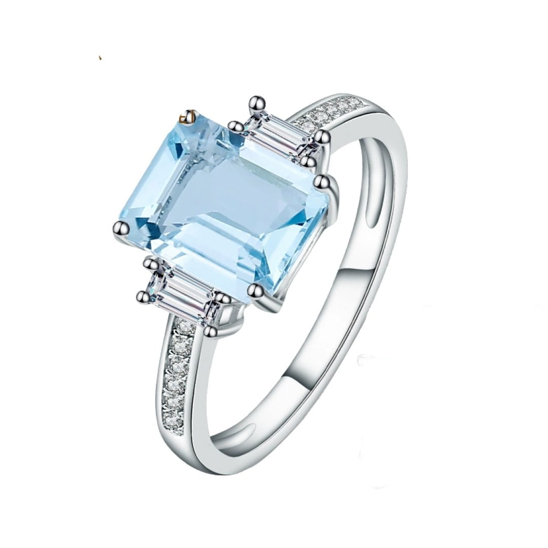 925 Sterling Silver Natural Topaz Jewelry Set - 5