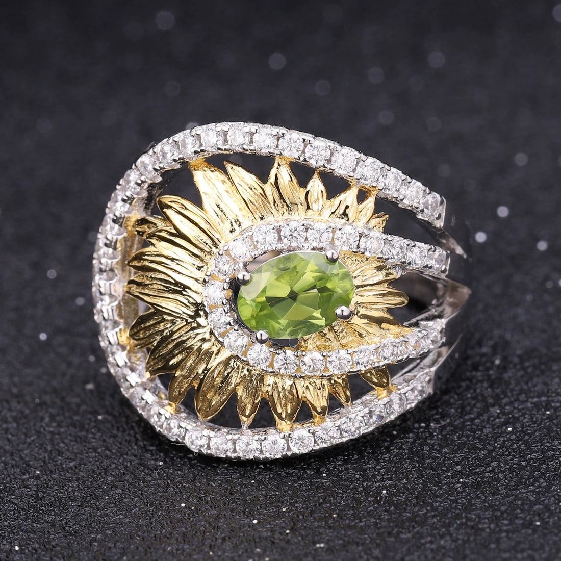 925 Sterling Silver Natural Peridot Jewelry Set - 3