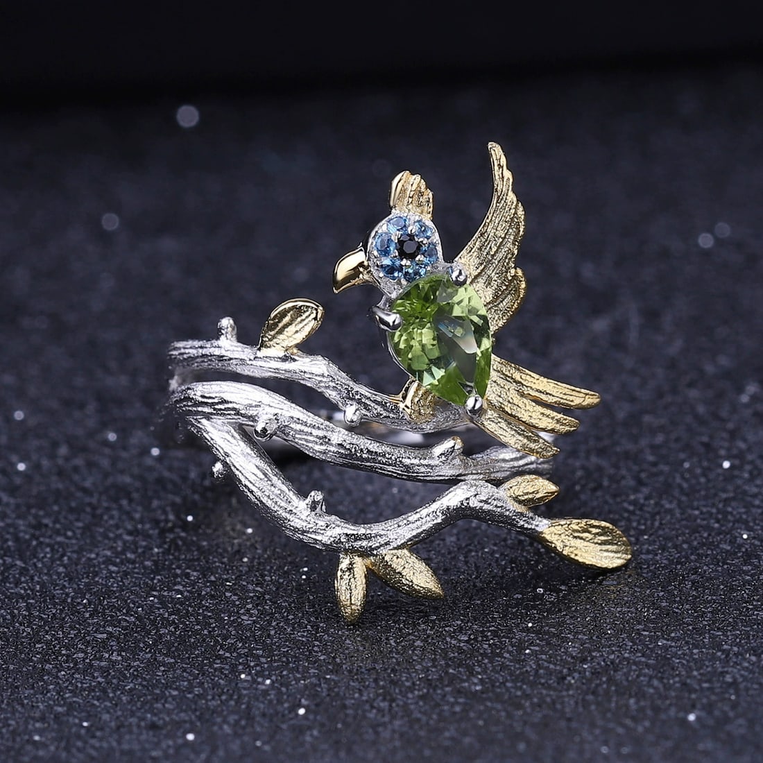 925 Sterling Silver Natural Peridot Jewelry Set - 2