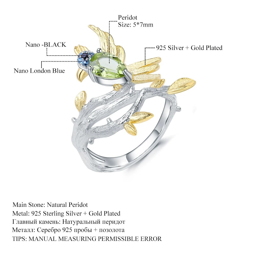 925 Sterling Silver Natural Peridot Jewelry Set - 4