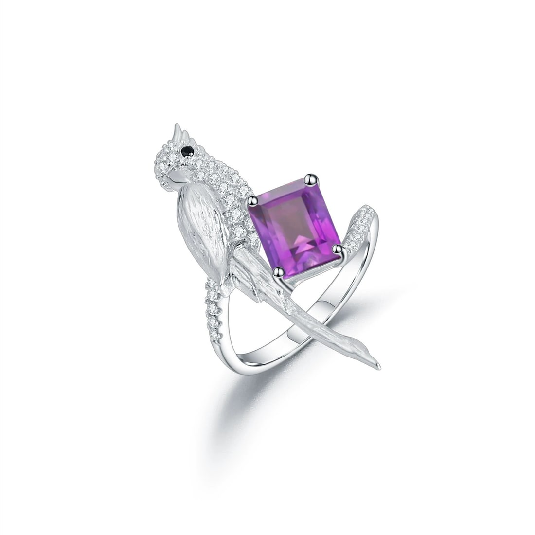 925 Sterling Silver Natural Amethyst Jewelry Set - 2